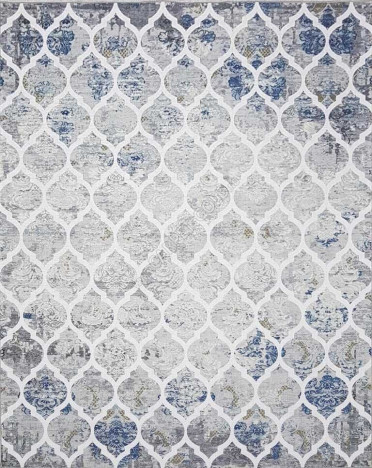 Ковер турецкий MK061R1 Qum (Полиэстер хит-сет, серый, голубой)