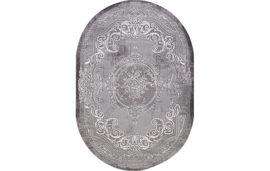 Ковер турецкий овальный 03762A GREY - коллекция ARMINA