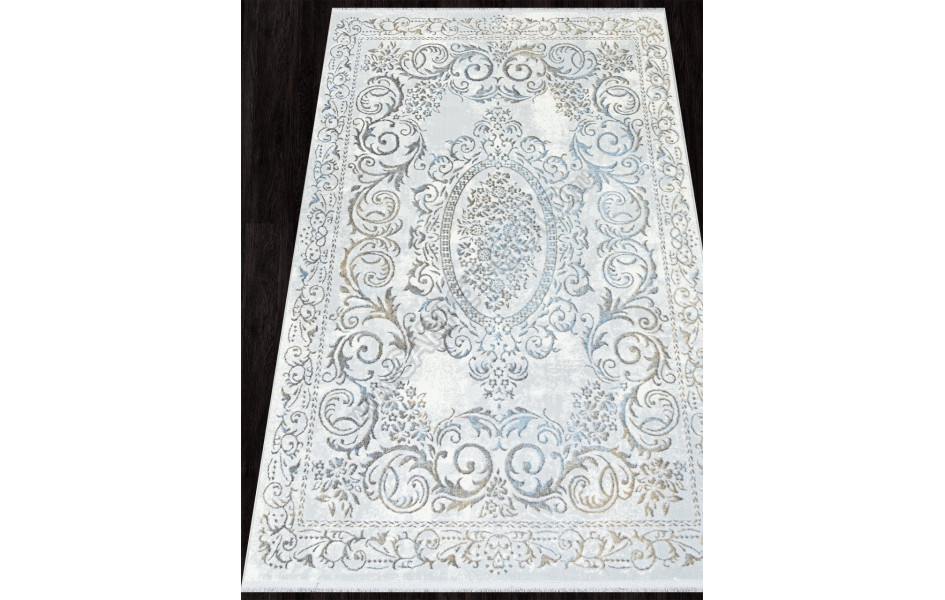 Ковер 00766A - GREY HB / L.BLUE FDY - Прямоугольник - коллекция SAHARA