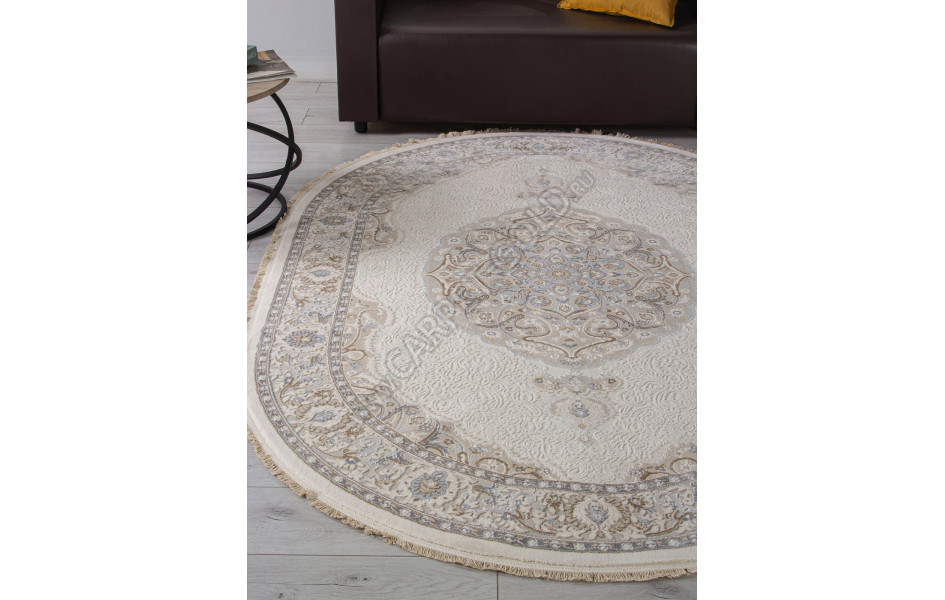 Ковер 35987Z - CREAM / CREAM - Овал - коллекция MELODY